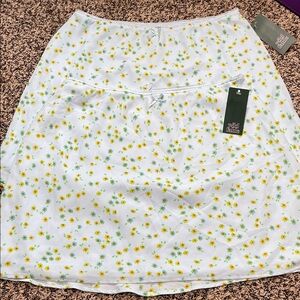 Wild Fable Floral Print Mini Skirt - Blue Green and Yellow